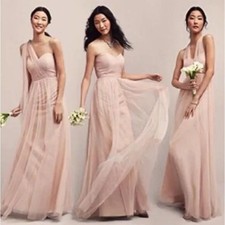 Jenny Yoo Formal Gown Bridesmaid Dress Nude Blush Annabelle Tulle Size 10