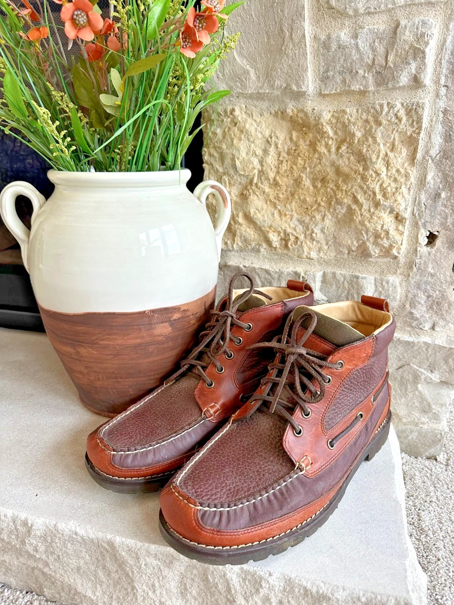 L.L.Bean Allagash Bison Brown Chukka Boots 10 EE Wide Handsewn Moc Toe Lug Sole Men main image 2