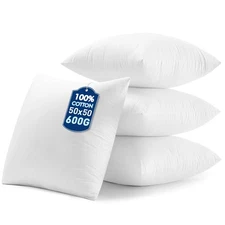 20x20 Pillow Inserts,Set of 4 100% Virgin Microfiber with Cotton Cover Throw ...