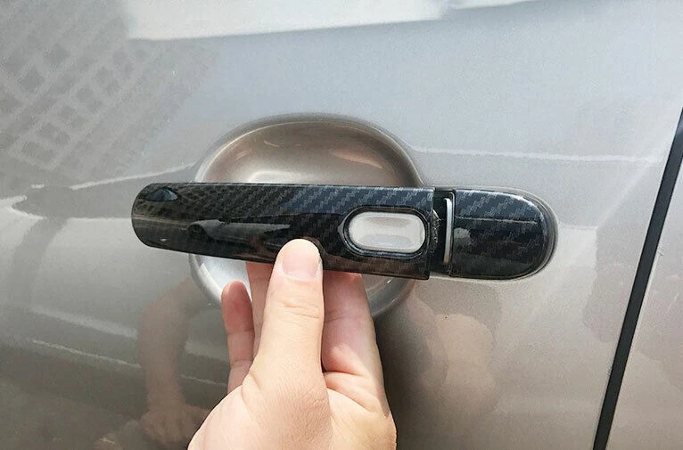 Exterior Side Smart Door Handle Trim For 2010-16 Volkswagen Tiguan Carbon Fiber - Изображение 2 из 4
