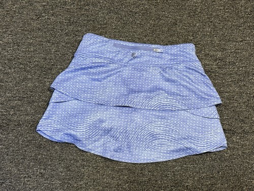 Athleta Girls Swing Skort Jupe-Short Evasee Skort Layered MED 8-12 Blue Purple - Picture 2 of 5