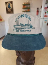 Vintage Loner Boat Fun Fishing Only Snapback Hat 