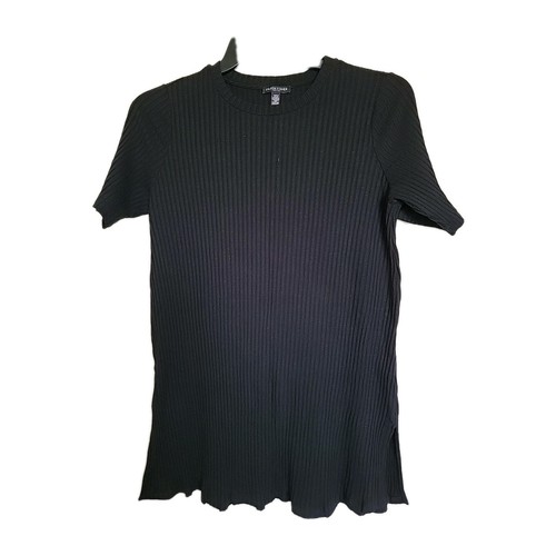 EILEEN FISHER Wide Rib Stretch Top Damen PM Schwarz Kurzarm