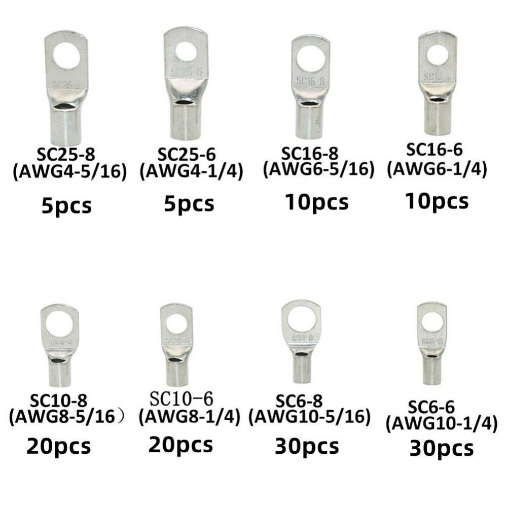 130Pcs SC625 Battery Cable Ends Ring Terminals Connectors Golf Carts eBay