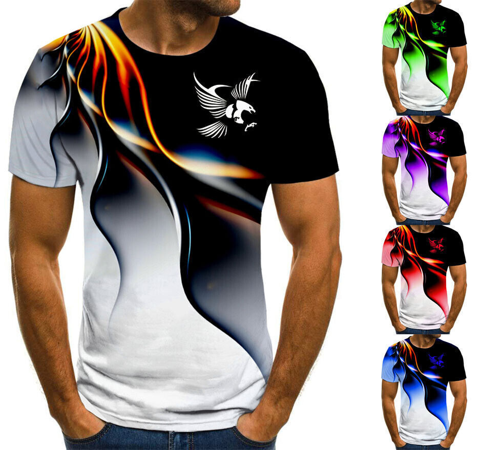 Eagle Inspired Design Mens Graphic T-Shirt Short Sleeve Tee Top O Neck