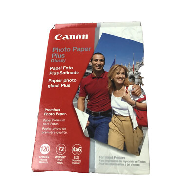 Canon 4 x 6 Inch Photo Paper Plus 120 Premium Glossy Sheets New Unopened Box