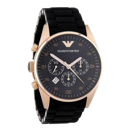 Orologio Cronografo Uomo Emporio Armani AR5905 oro rosa nero 43 mm Listino  400€ | eBay