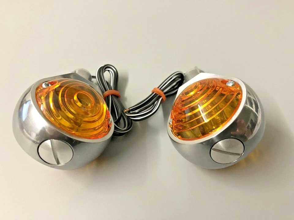 Ochsenaugen Blinker Lenkerendenblinker ALU poliert 22mm 2 Stück Paar NEU 145700 - Bild 3 von 4