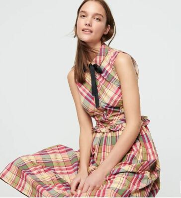 open lace back dress Preppy Pastel Green and Pink Tartan Plaid Bodycon Dress XL