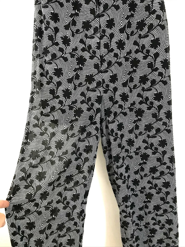 Macacão Michael Kors P XS Floral Cinza Preto Trabalho Casual Negócios Relaxado 227 - Imagem 3 de 4