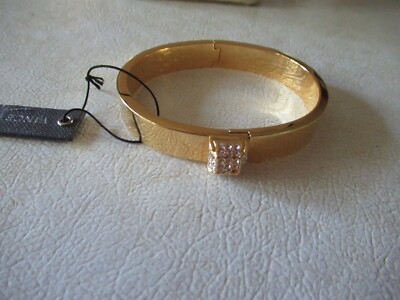 NWT Vince Camuto Gold Tone Bangle Bracelet/Pave Stones