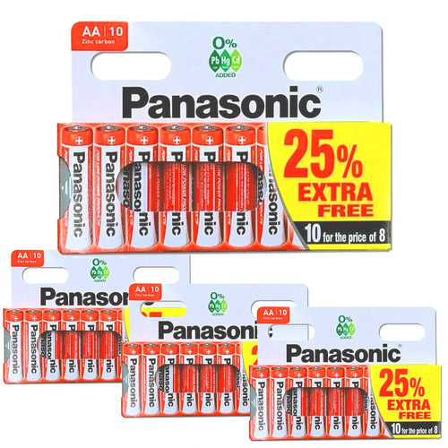 40 x AA Genuine PANASONIC Zinc Carbon Batteries New R6 1.5V Longest