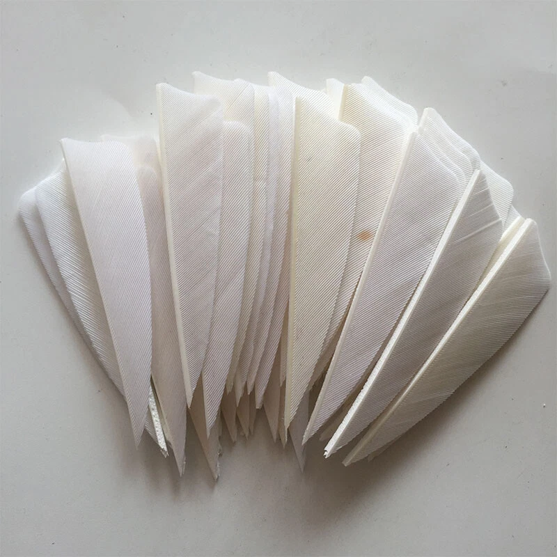 50PCS 3inch White Shield Archery Fletches Fletching Arrow Feathers RW LW - Image 4 of 4