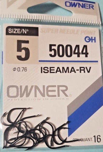 Owner HOOK ISEAMA-RV Carp Barbed Straight SPADE HIGH CARBON BLACK 50044 MIXED - Picture 9 of 24