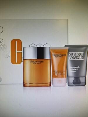Clinique Happy For Men Gift Set for him 3-pc Skincare Fragrance