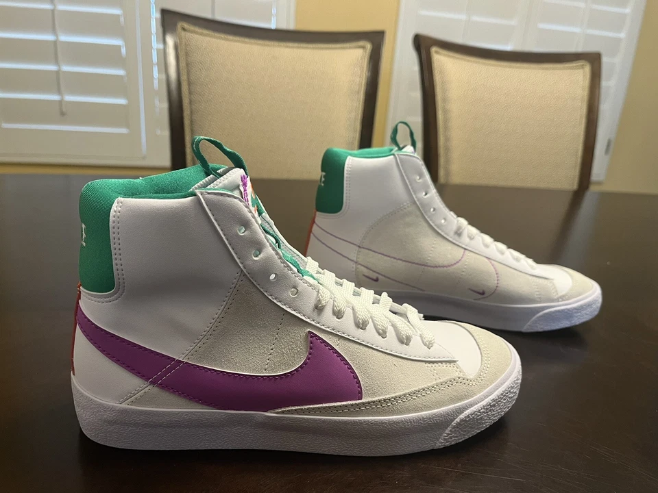 Nuevo Nike Blazer Mid 77 Blanco Rosa Fucsia Tenis Zapatos Talla US 6.5Y / 8 W Foto 3 de 4