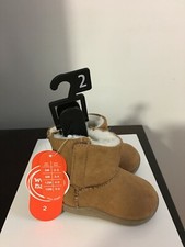 BRAND NEW INFANT GIRLS SIZE 2 WONDER NATION FAUX SHEARLING BOOTS