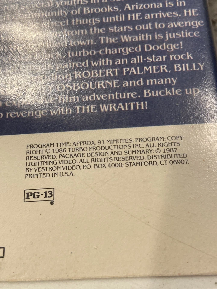 Vintage 1986 WRATH Charlie Sheen 80s Rock Sci-Fi VHS Cassette Tape Clamshell - Image 4 of 4