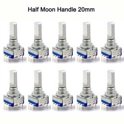 10x Rotary Encoder&Switch EC11 Audio Digital Potentiometer half-moon Handle 20mm