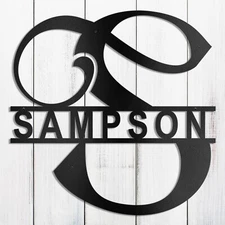 Custom Metal Signs Metal Name Sign Metal Wall Art Split Letter Monogram Wall