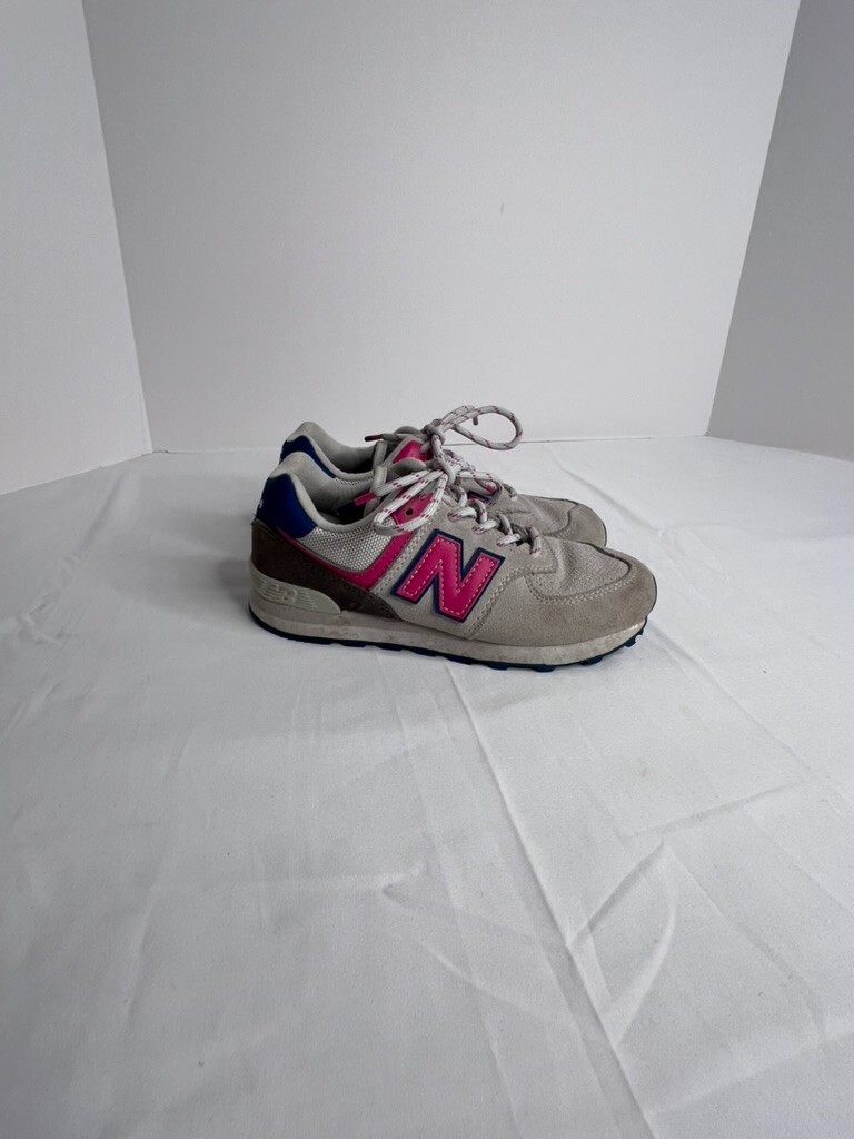 New Balance Kids' 574 Pink, Blue, Gray Y Size