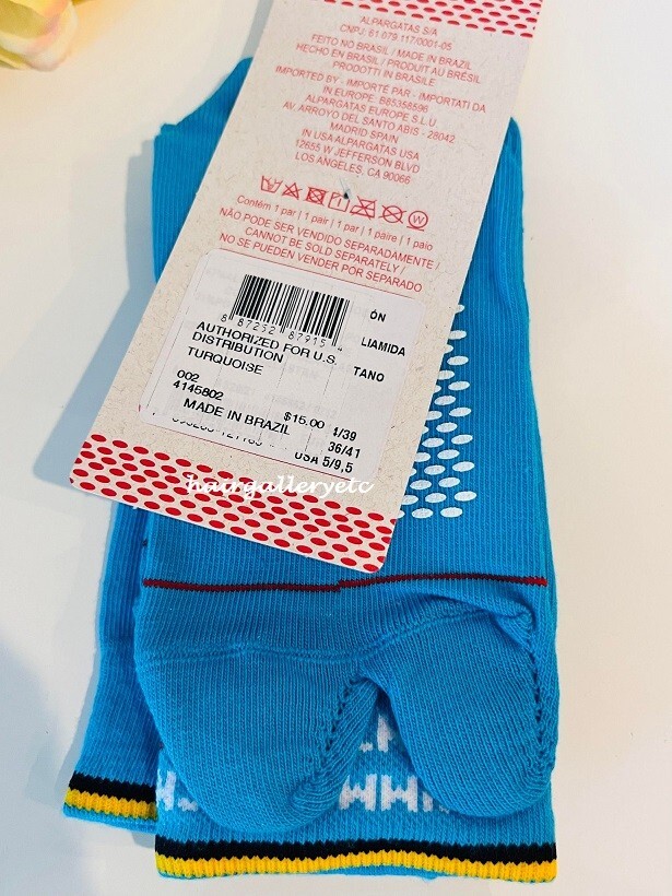 写真集レトロ Havaianas Unisex Blue Flip Flop Thongs Sandas Socks Woman Shoe Sz