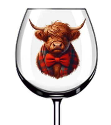 12x Valentinstag Highland Kuh Vinyl Aufkleber Abziehbild Becher Weinglas Laptop