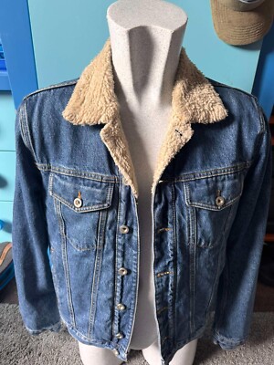 Orig. Diesel Sherpa  Trucker Jacke - Fellkragen  -blau  -washed - Grösse M  **