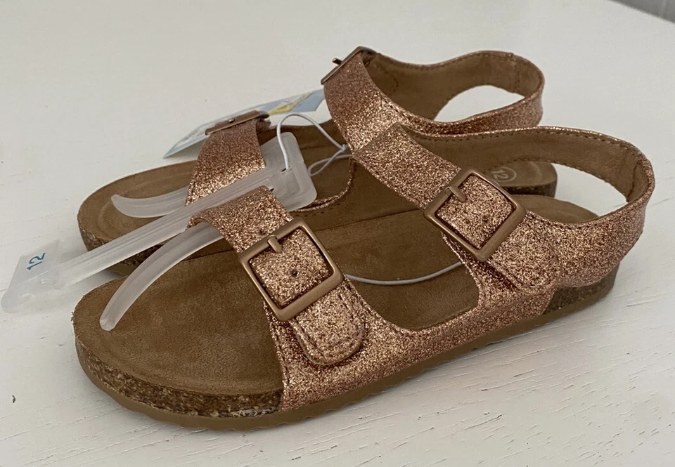 Cat & Jack - Sandalias Reagan Dorado Brillo Zapatos Talla 12 NUEVO Foto 2 de 4