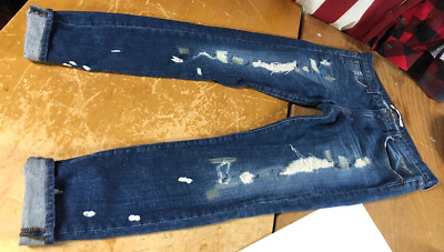 J Brand Dark Wash DK SHREDDER Ripped Patched Destroyed Skinny JEANS Womens 27