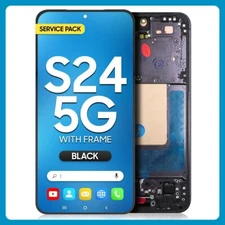 Samsung S24 LCD with Touch + Frame Black Service Pack (Assembled)