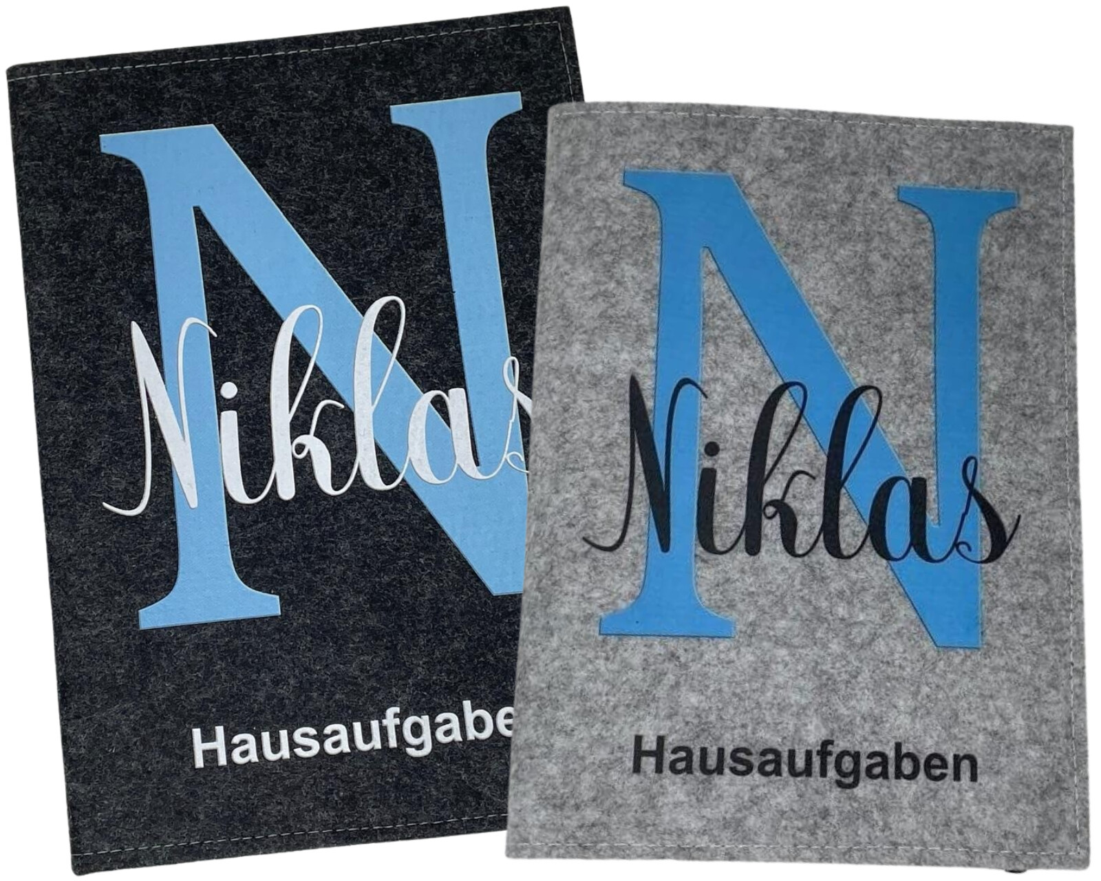 Hausaufgabenheft Grundschule Hülle umschlag Personalisiert mit Namen Blau
