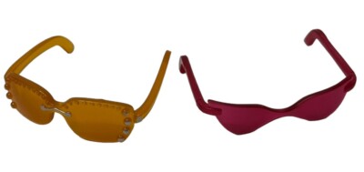 Vintage Bratz Funk Out Dana Hot Pink/Red Cat-Eye Sunglasses +Orange Studded  Pair - Main Image