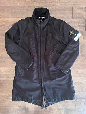 Stone Island David TC Black Fishtail Parka Jacket Medium