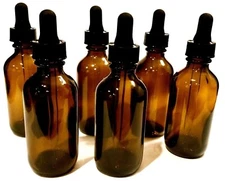 2oz Amber Glass Bottles for Essential Oils with Glass Eye Dropper - Pack of 14