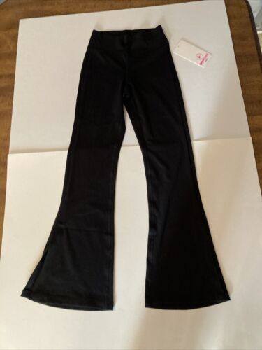 90 Degree By Reflex Girls Youth v waist Crossover Flare Leg Yoga Pants Large
