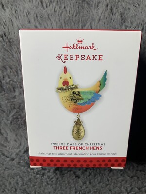 Hallmark Ornament 2013 - Three French Hens, Twelve Days Of Christmas (New)