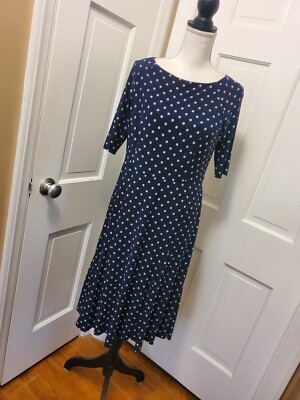 Jones New York Navy & Beige Polka Dot Knit Dress Size 8, Classic, Preppy,... | eBay Jones New York Navy & Beige Polka Dot Knit Dress Size 8, Classic, Preppy,... | eBay