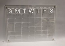 Clear Acrylic Dry Erase Magnetic Weekly Planner - 15 3/4" x 12" - Used