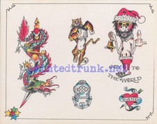original antique vintage bob shaw pike texas dragon production tattoo flash