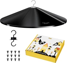 Iborn Bird Feeder Squirrel Guard, Chew-Proof PC Oversize Squirrel Baffle