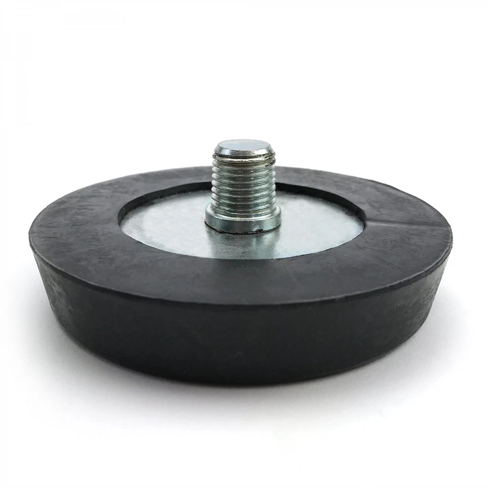 ROUND RUBBER BRAKE PEDAL PAD 3.25" DIAMETER WITH 1.5" MOUNTING STUD HOT ROD  - Image 3 of 3