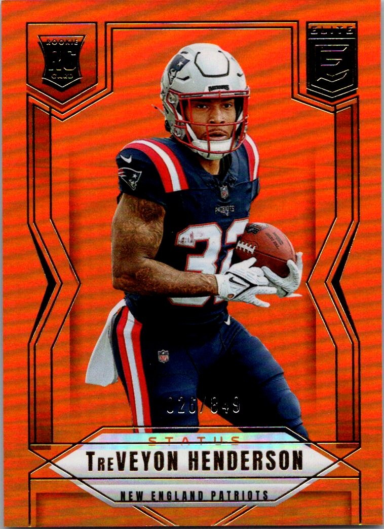 2025 Donruss Elite #152 TreVeyon Henderson Status Metallic Orange #/849