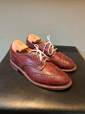 Trickers Burgund Oxford 7,5 Schuhe Brogues Ochsenblut Leder England Northampton