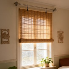 Bamboo Shades for Windows & Blinds Manual Roller Blind Curtains Privacy Protect 