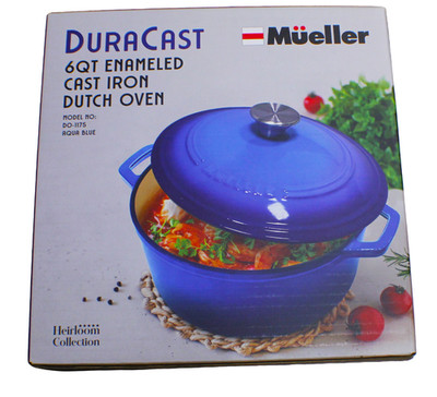 DuraCast 6 Q Enameled Cast Iron Dutch Oven Pot w/ Lid Emerald blue  A5 