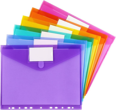 6 Pack Binder Pocket Folders, Binder Folders with Pockets for School Supplies, L