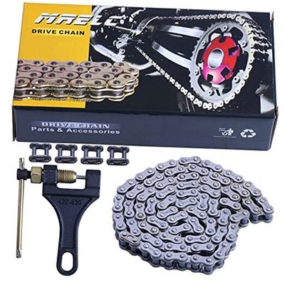 428H Motorcycle Chain + Chain Breaker - Links Heavy Duty Drive Chain 104