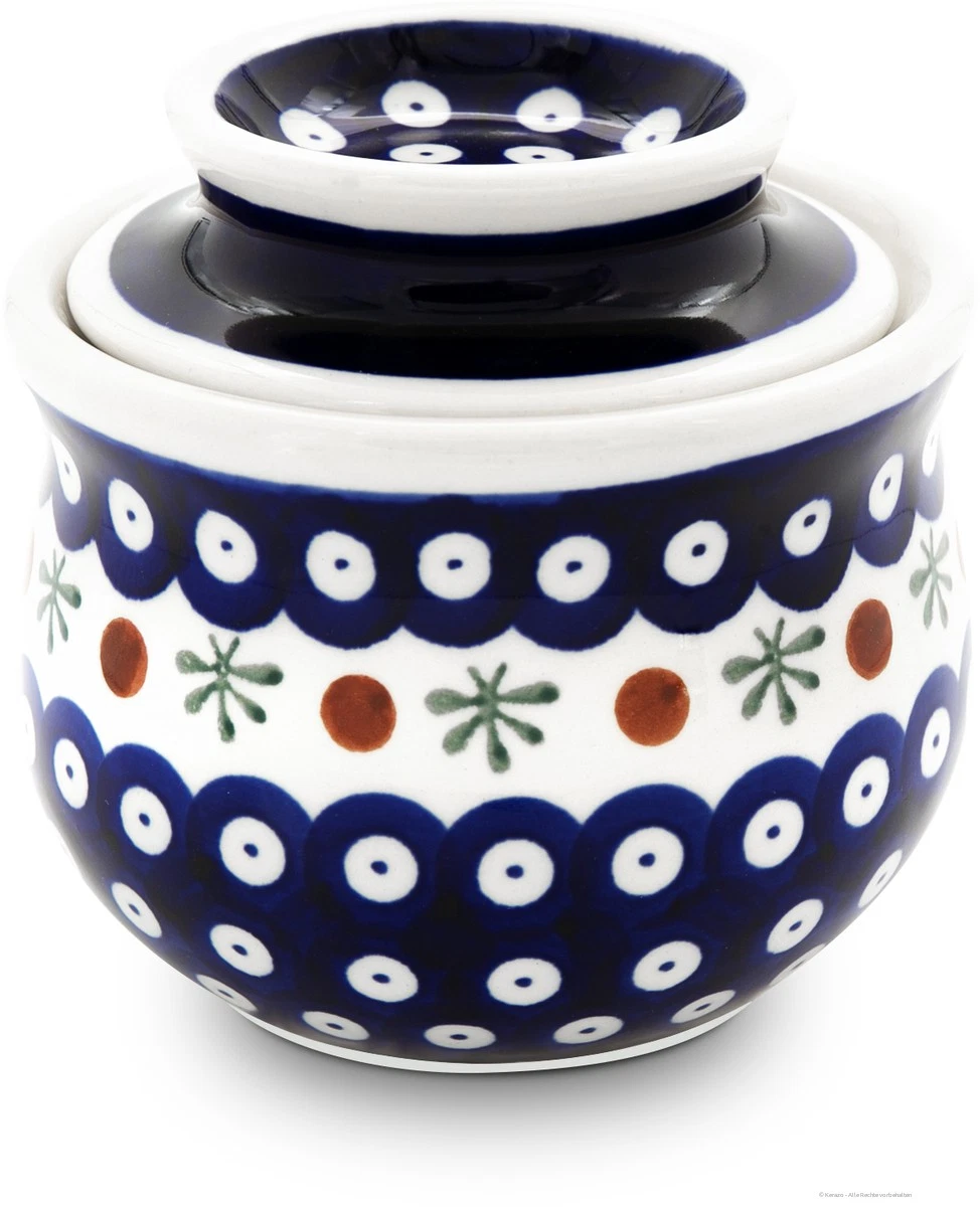 Original Bunzlauer ceramic butter dish with water cooling for 175 g butter decor 41