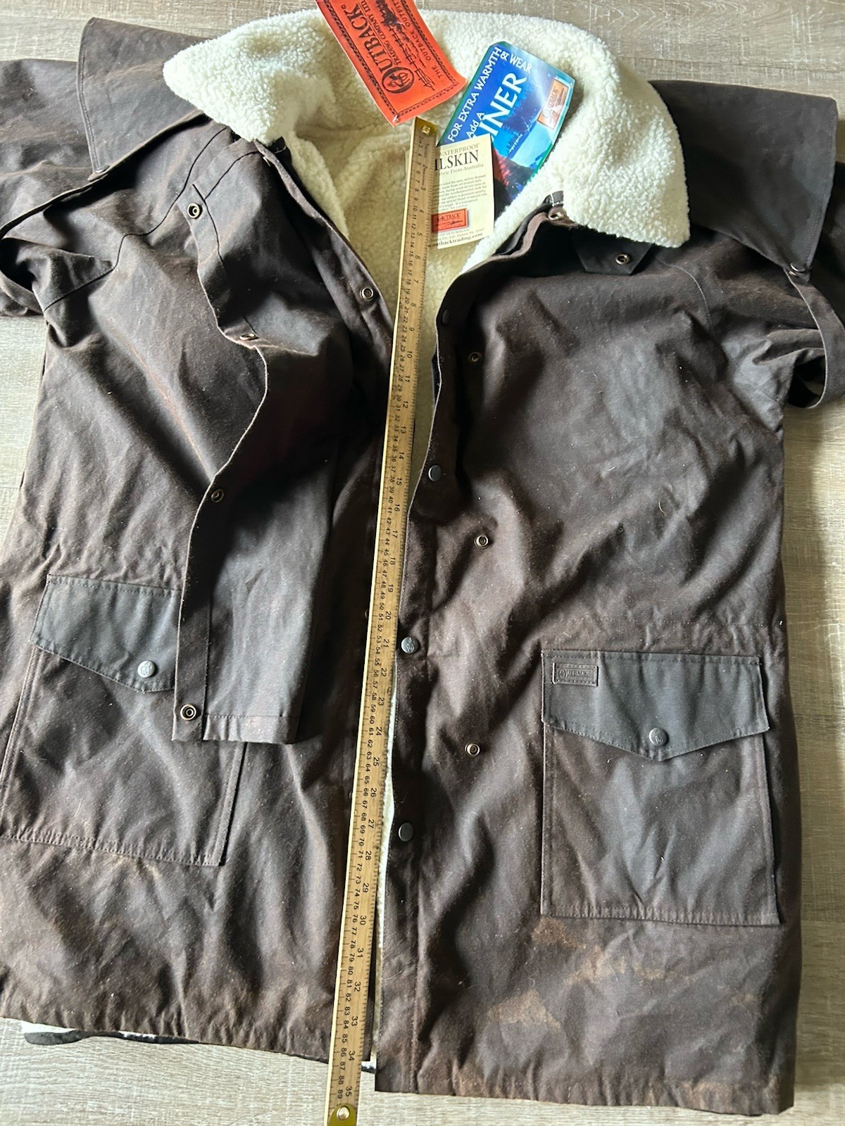 Outback Trading Co Oilskin Duster Coat 2XL NWT Wool Liner Waterproof Western image 7
